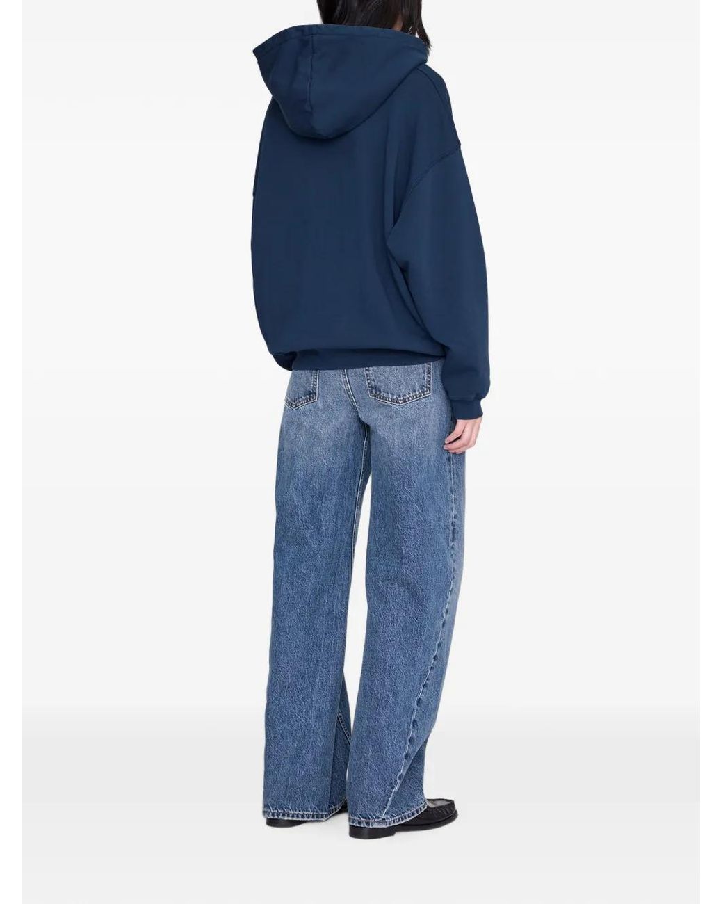 Anine Bing Blue Harvey Sweatshirt Melrose Stencil