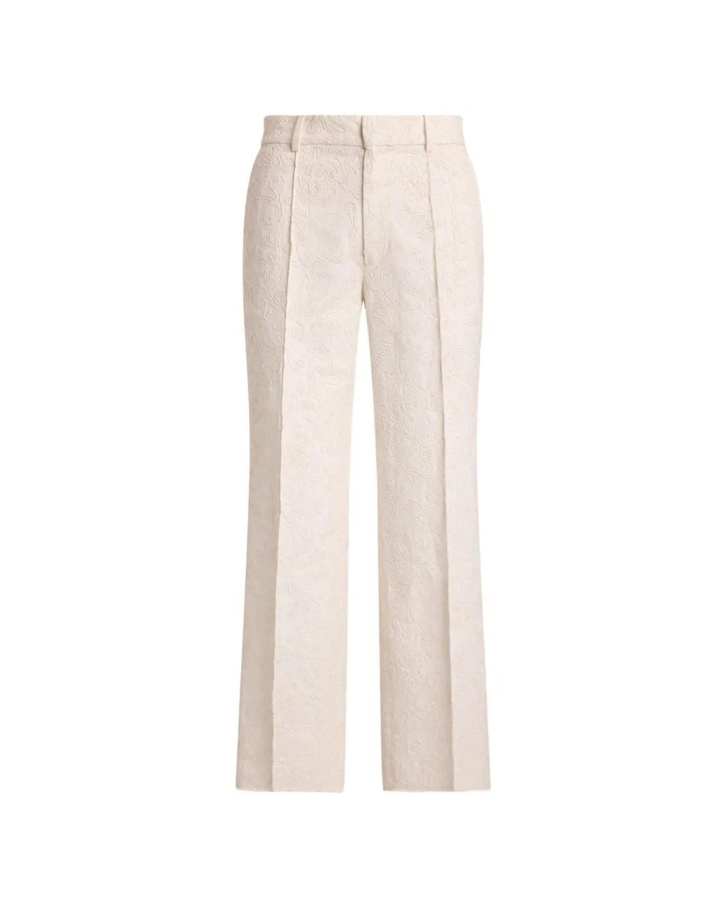 Polo Ralph Lauren White Pantalon Court À Broderies