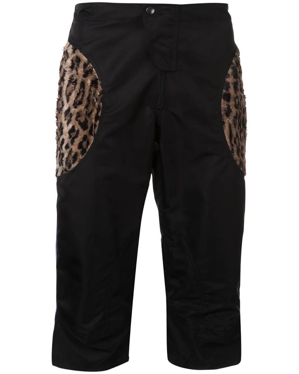 Martine Rose Black Animal Print Effect Cargo Shorts for men