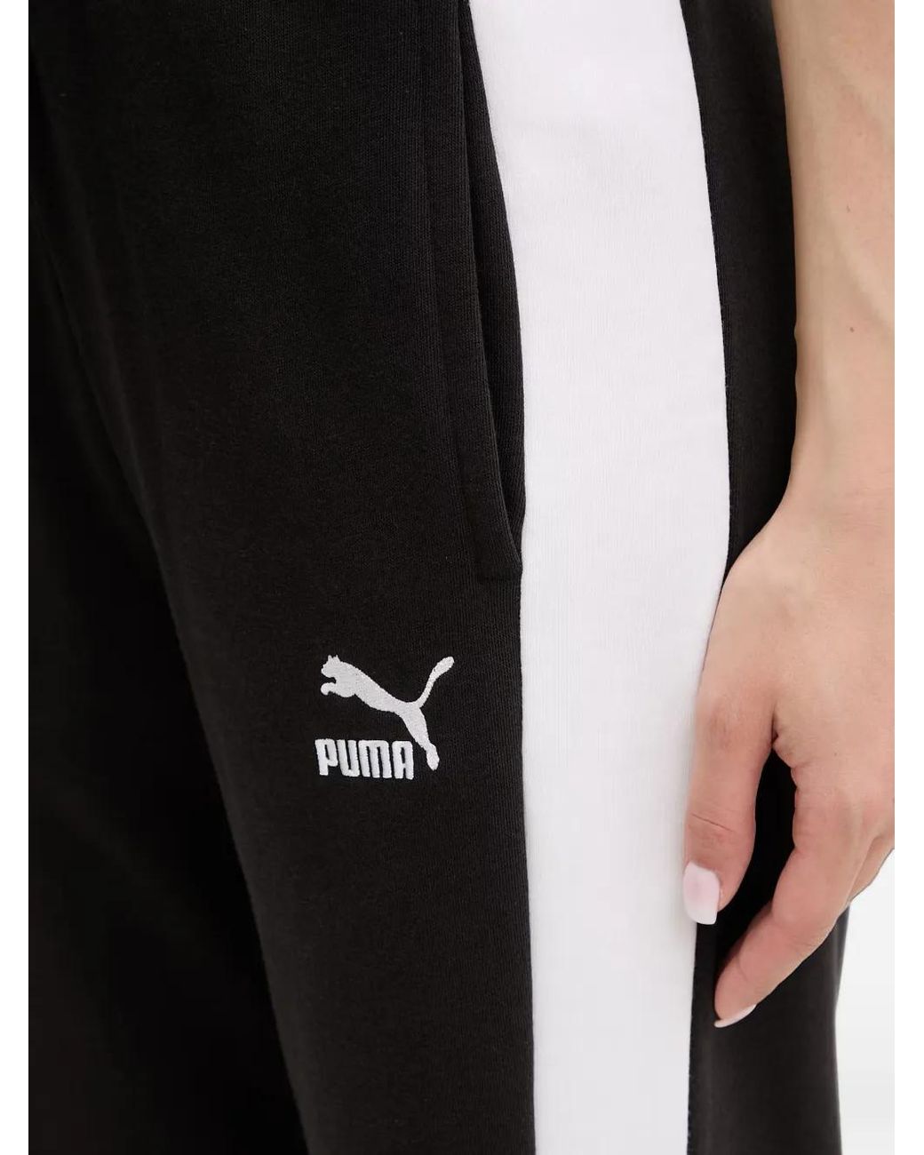 PUMA Black Pantalon Iconic T7 À Bande Logo