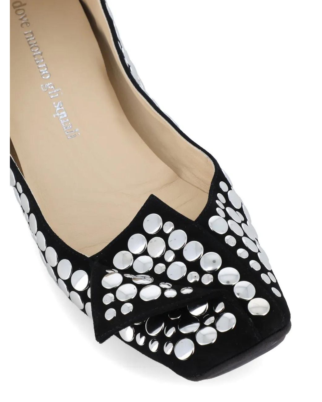 Dove Nuotano Gli Squali White Studded Ballet Flats