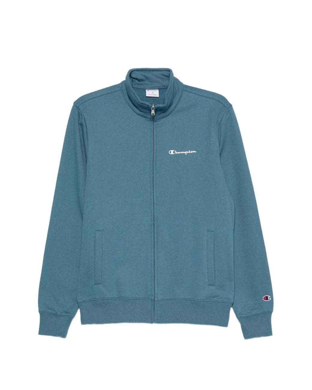 Champion Blue Logo-Embroidered Zip-Up Track Pants Set
