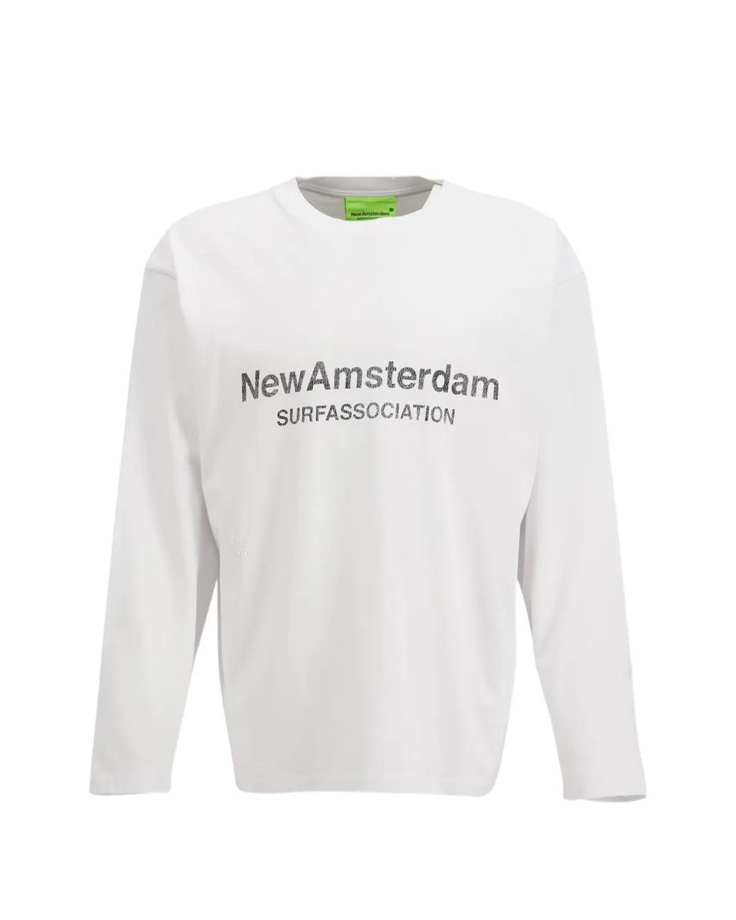 New Amsterdam White Logo-Print Long-Sleeve Top for men
