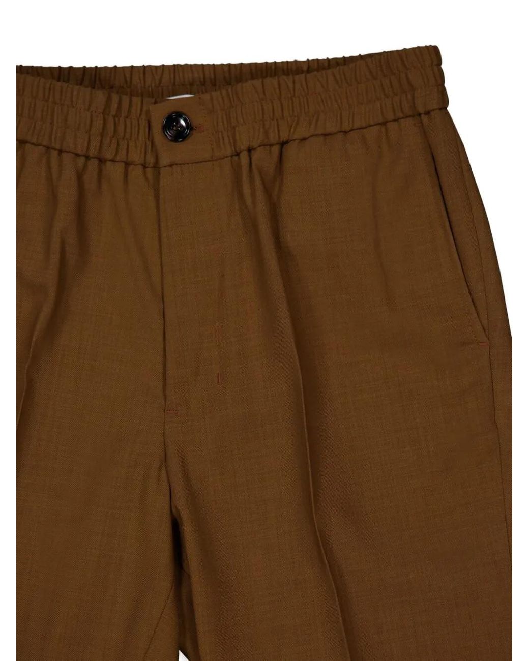AMI Natural Elasticated-Waist Wool Trousers for men