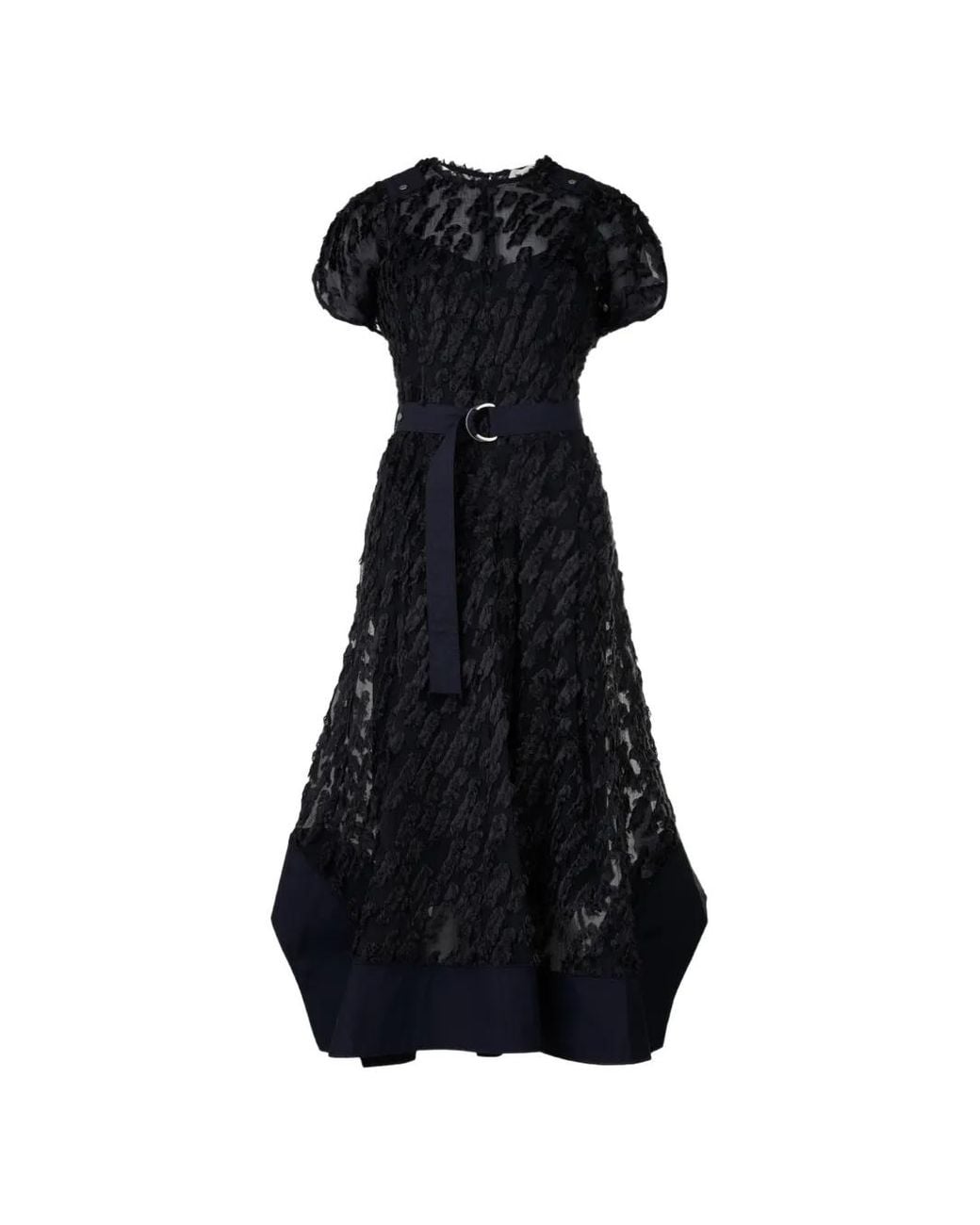 3.1 Phillip Lim Black Robe Mi-Longue Ceinturée À Fini Texturé