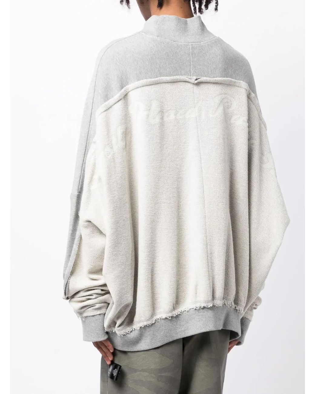 Mostly Heard Rarely Seen White Exposed-Seam Brushed Cotton Sweatshirt for men