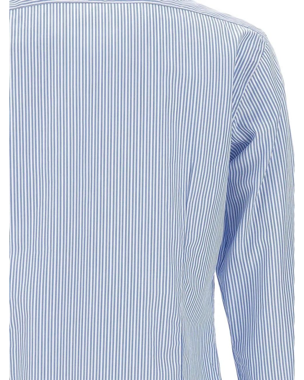 Barba Napoli Blue Striped Shirt for men