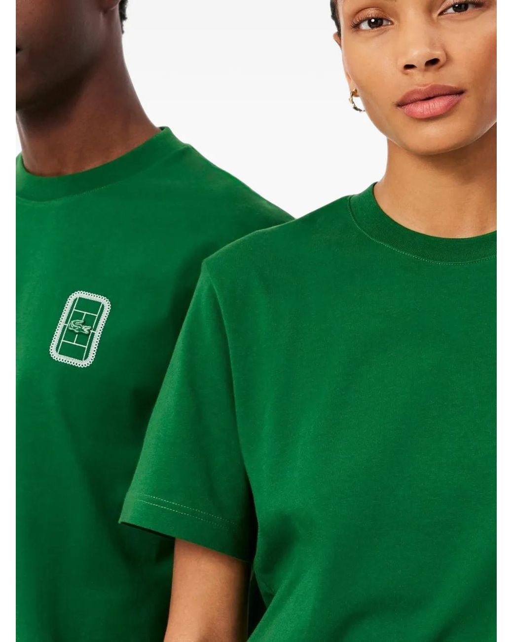 Lacoste Green Tennis Print Cotton Jersey T-Shirt