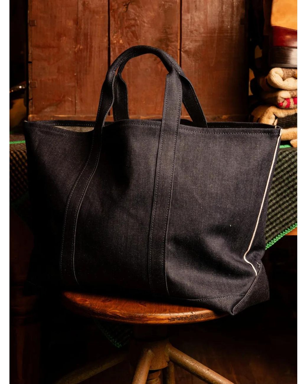 Fortela Black Sac Cabas Tawel À Coutures Renforcées for men