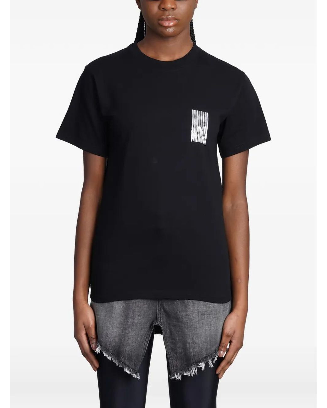 Balenciaga Black Barcode-Print T-Shirt