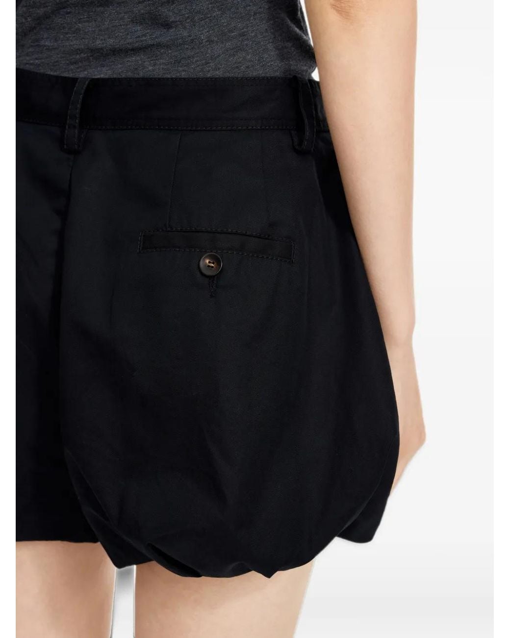 JNBY Black Puffball-Hem Shorts