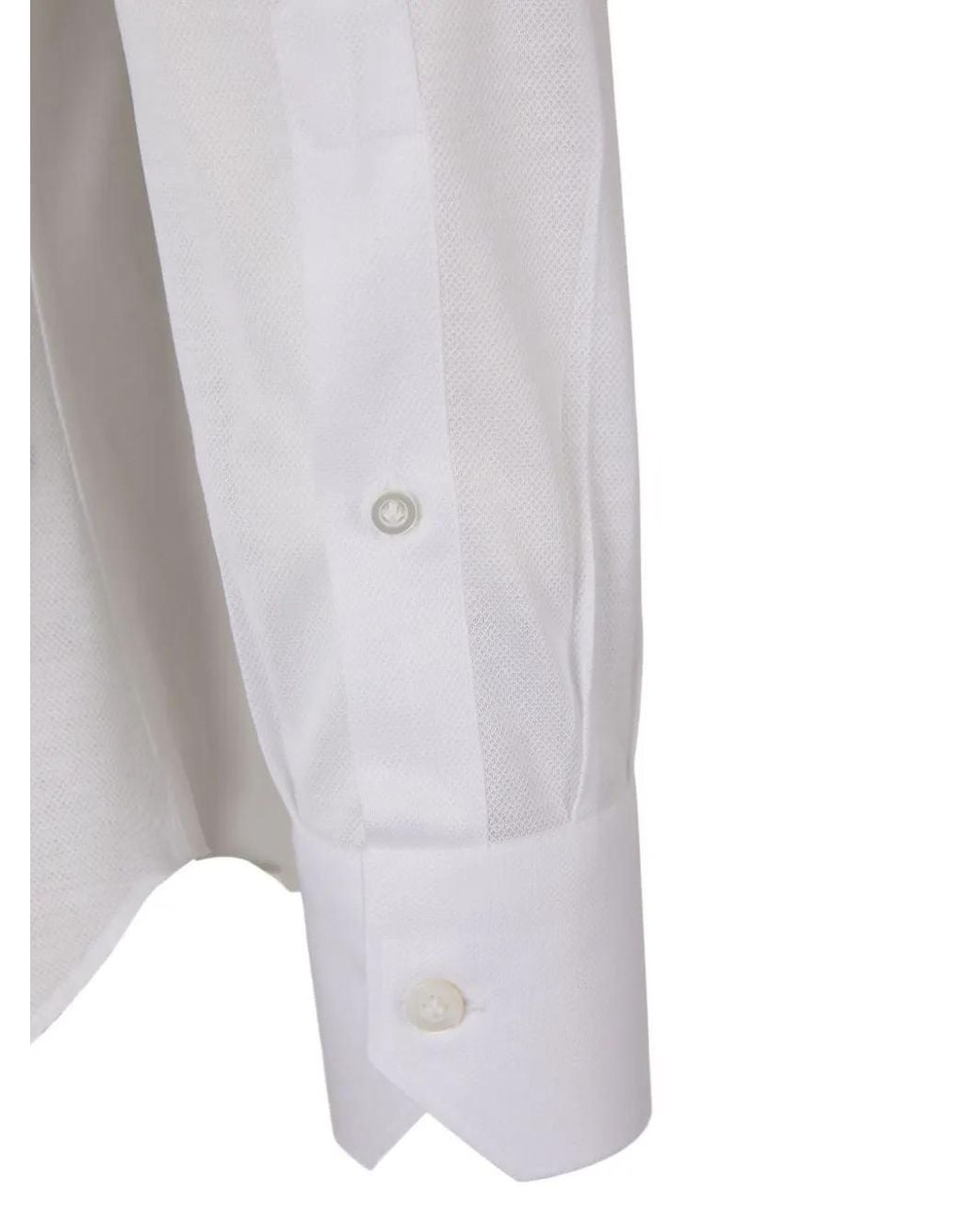Fray White Piqué Cotton Shirt for men
