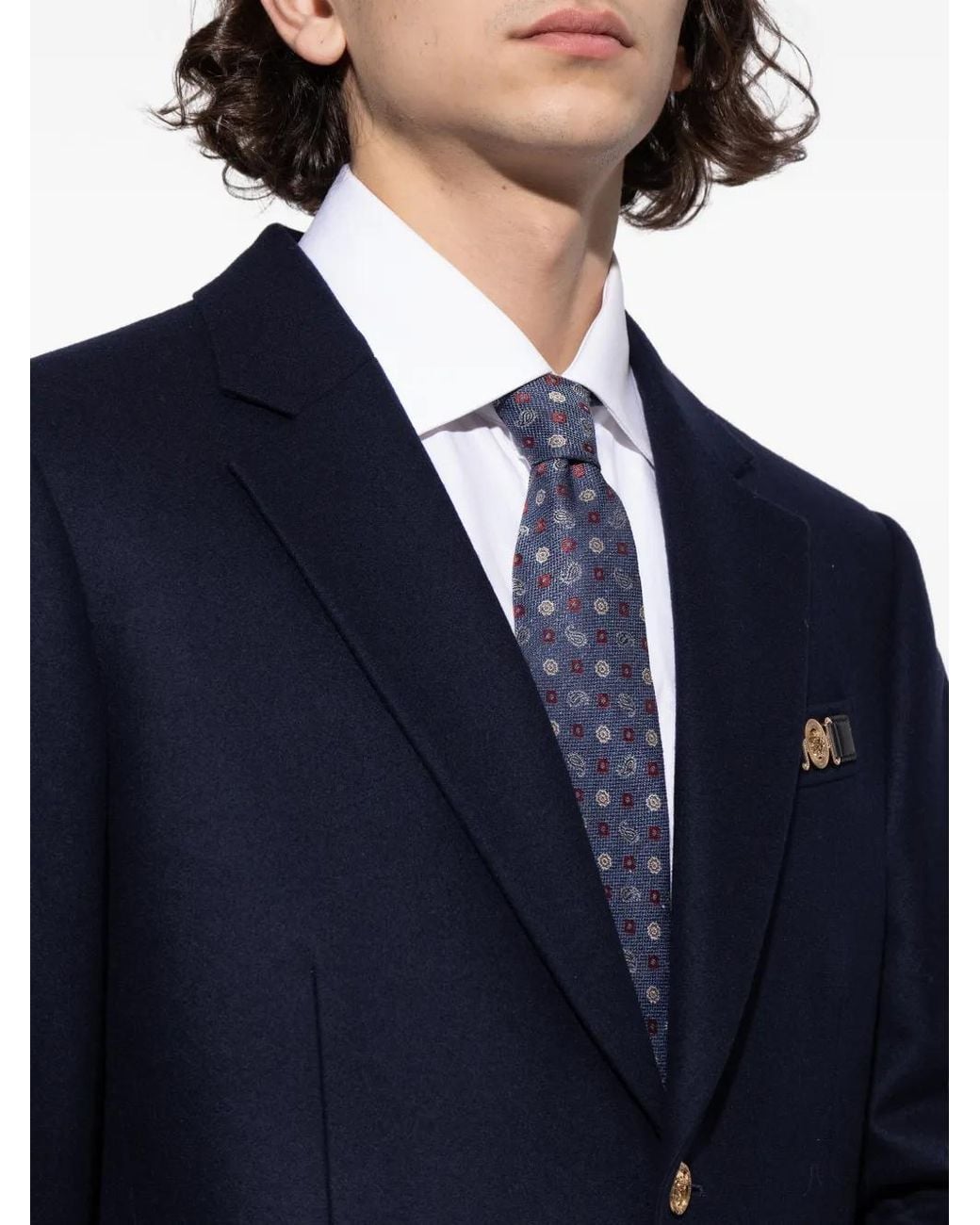 Etro Blue Paisley-Motifs Tie for men