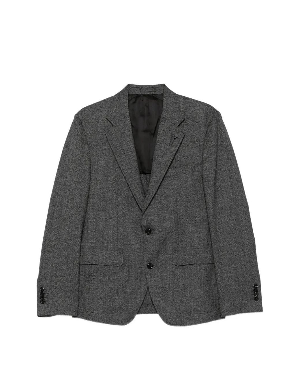 Lardini Gray Single-Breasted Wool Blazer for men