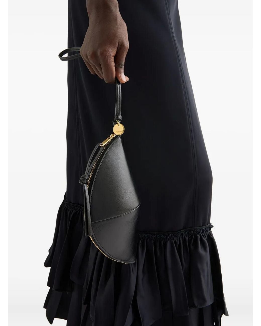 Jil Sander Black Curve Clutch Bag