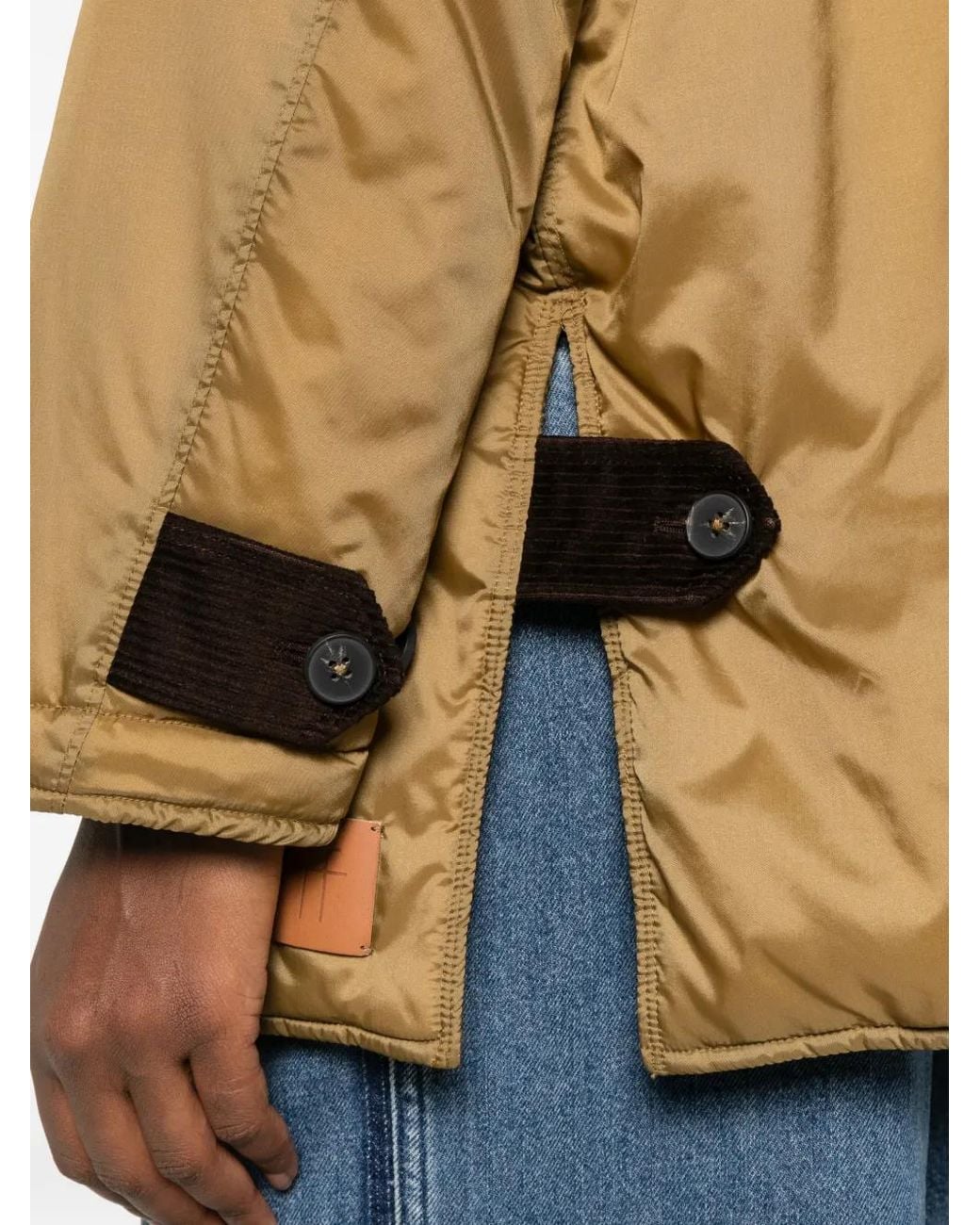 Forte_forte Natural Corduroy-Collar Button-Up Coat