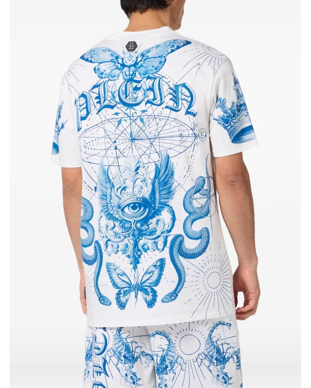 Philipp Plein Blue Crew-Neck T-Shirt for men