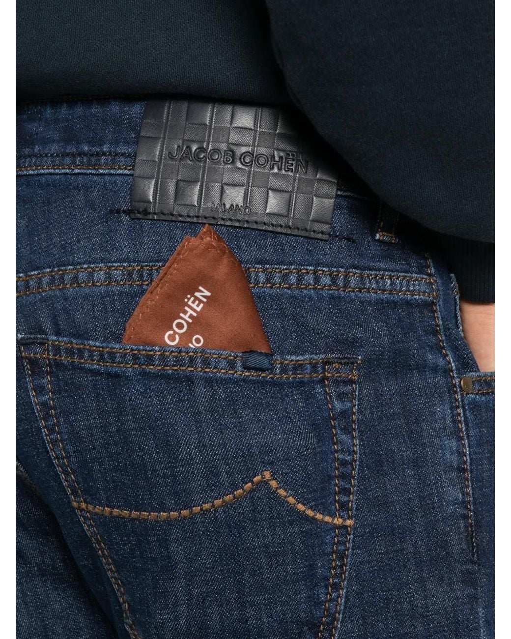 Jacob Cohen Blue Scott Slim-Fit Cropped Jeans for men