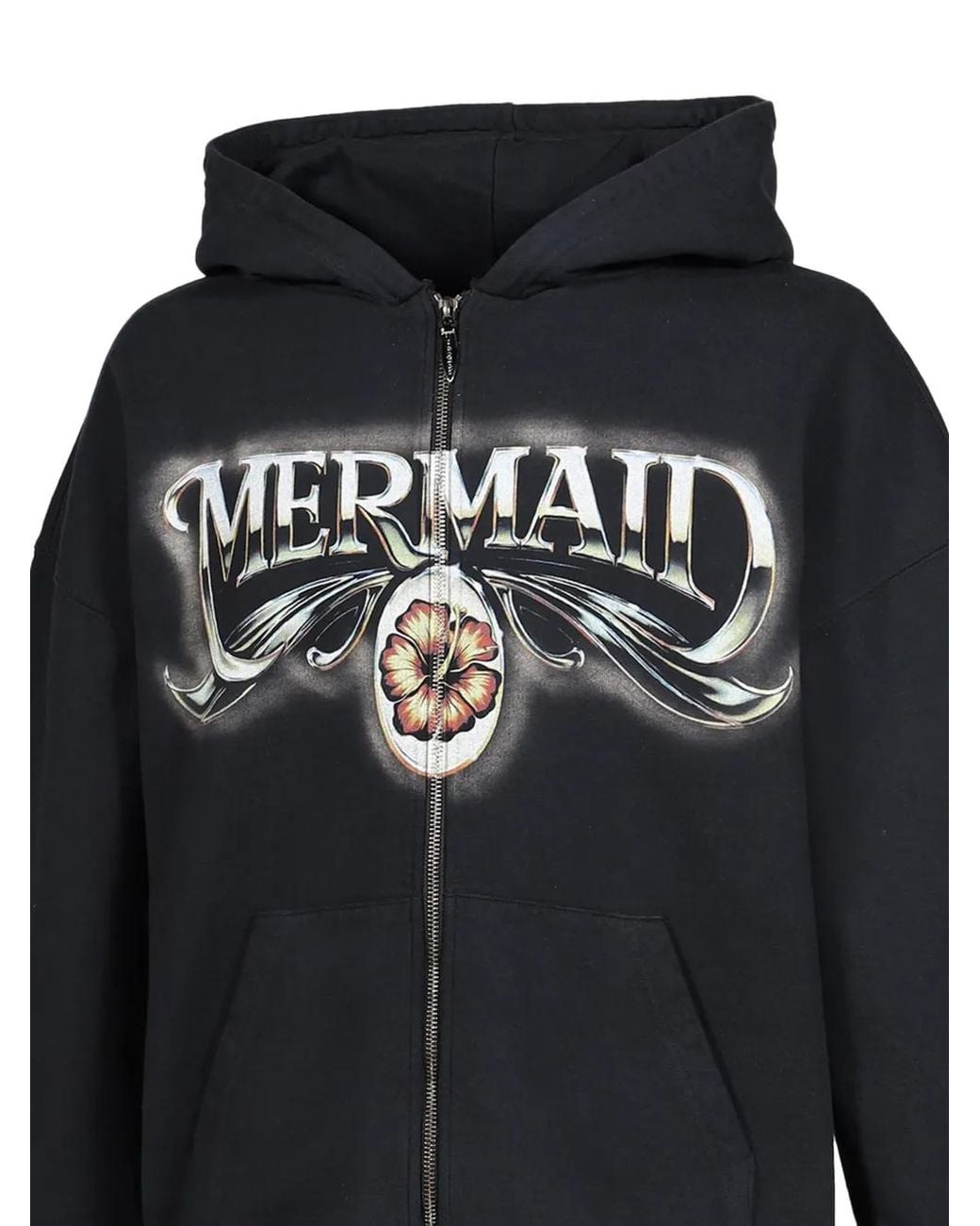 JUN/NAKAYAMA Black Mermaid Graphic-Print Hoodie for men