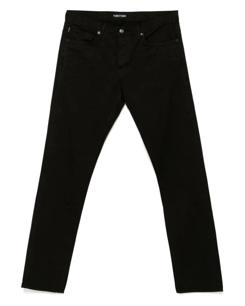 Tom Ford Black Compact Twill Slim-Fit Jeans for men