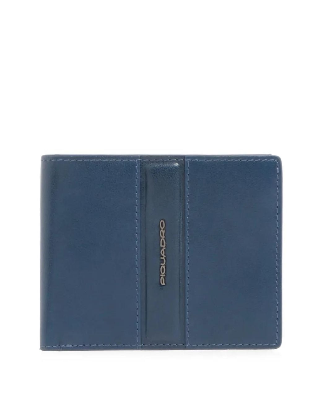Piquadro Blue Logo-Plaque Bifold Wallet for men