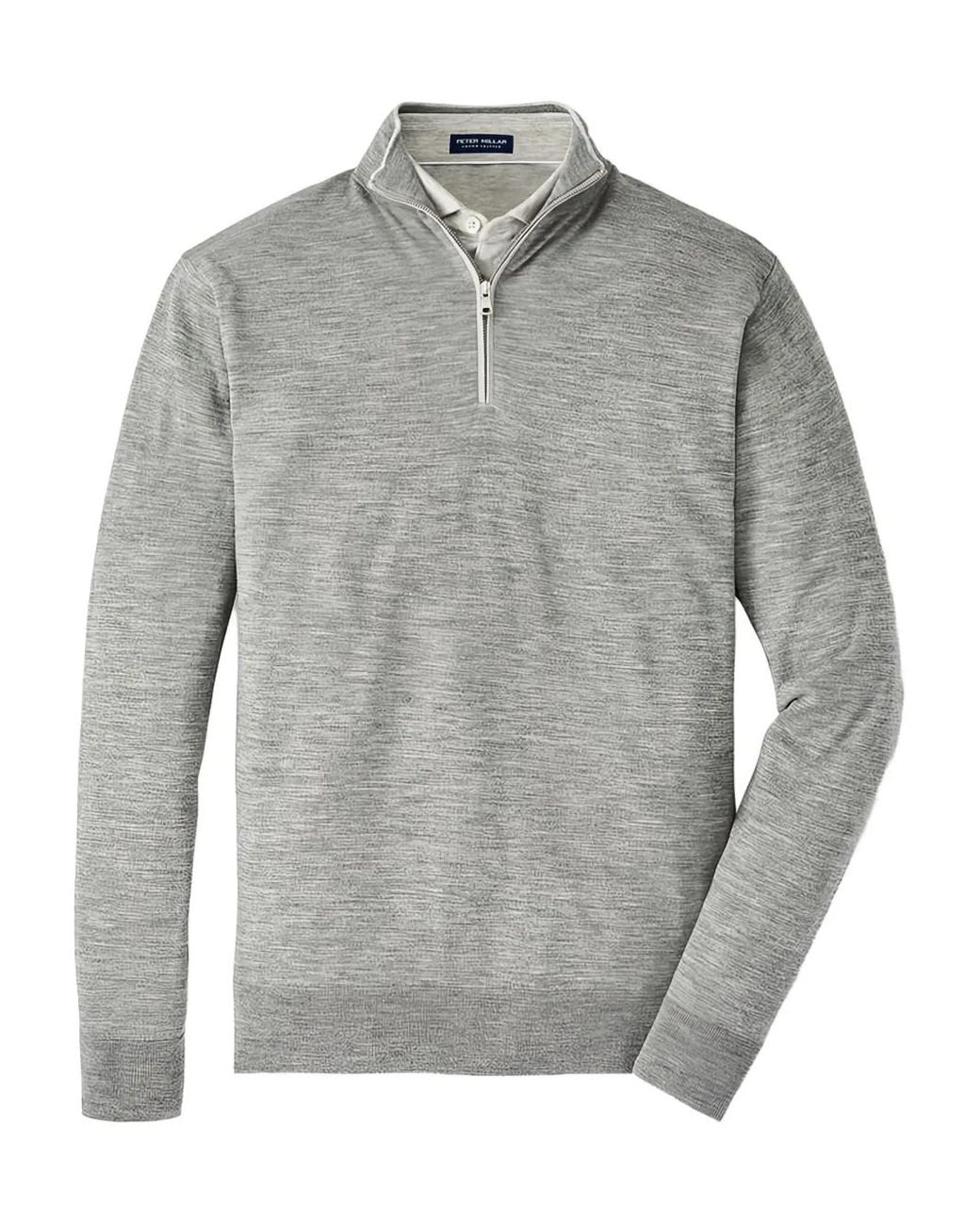 Peter Millar Gray Half-Zip Sweater for men