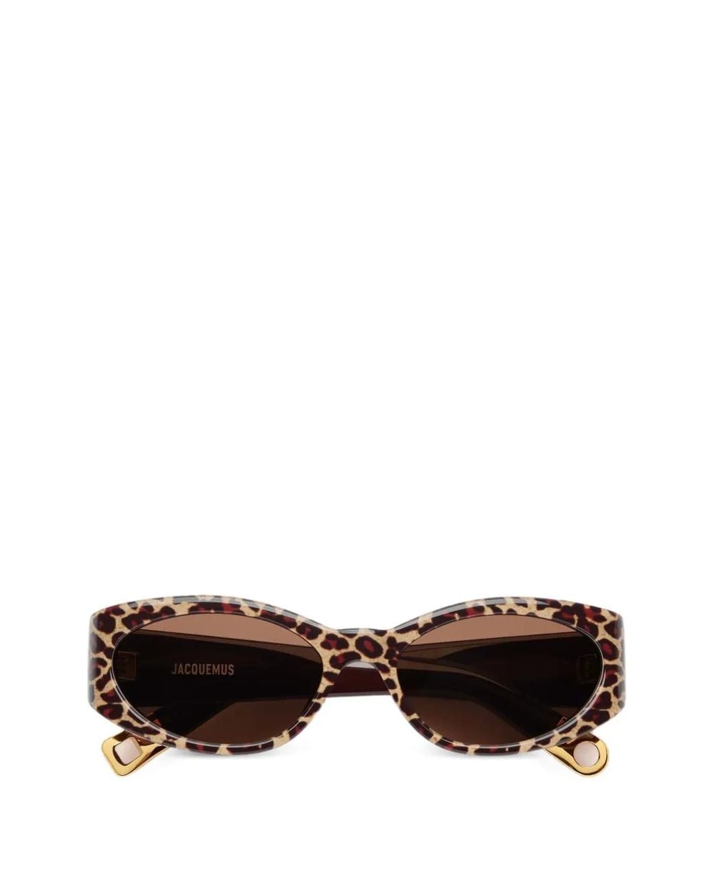 Jacquemus White Ovalo Leopard-Print Sunglasses