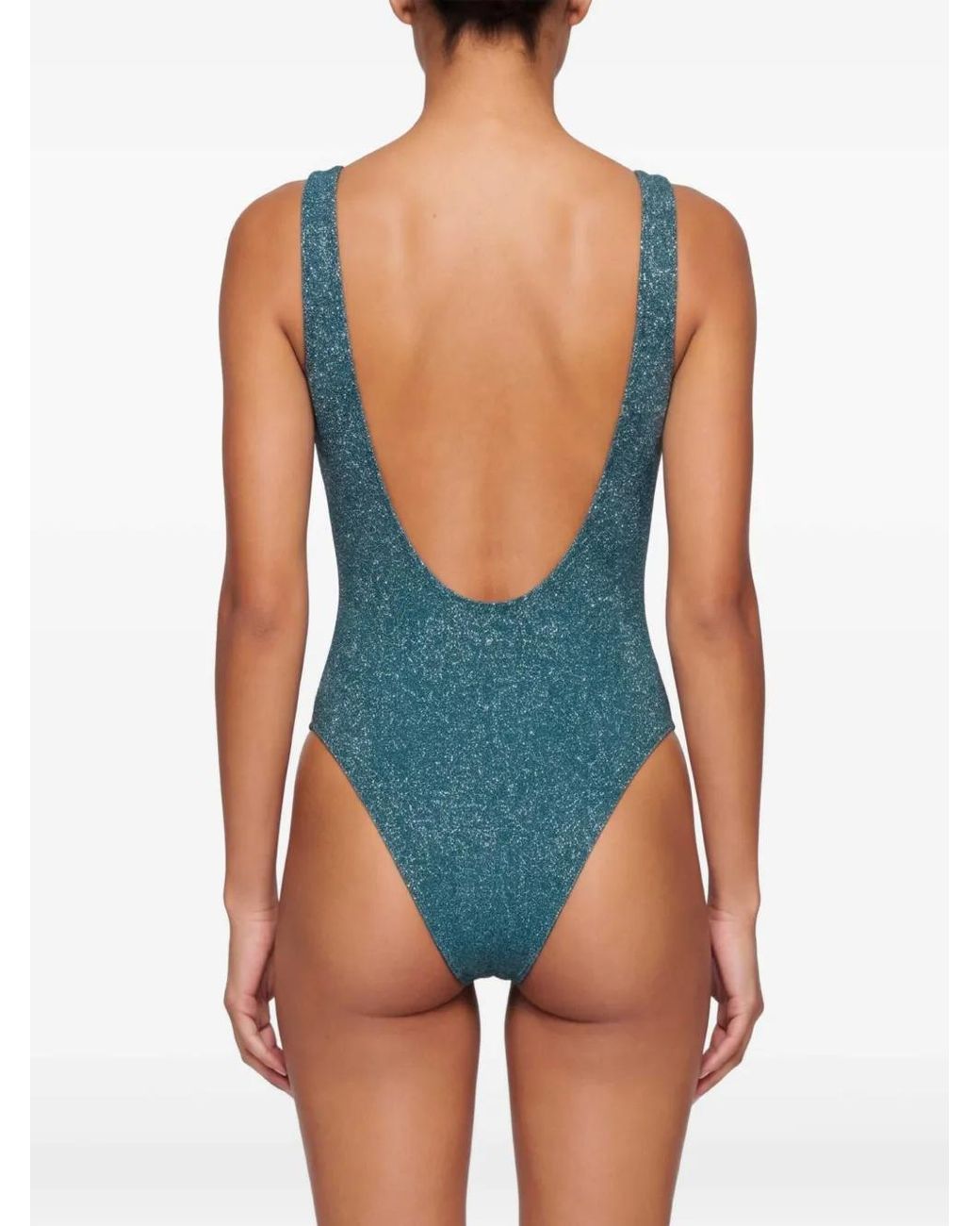 Oseree Green Lumière Metallic Swimsuit