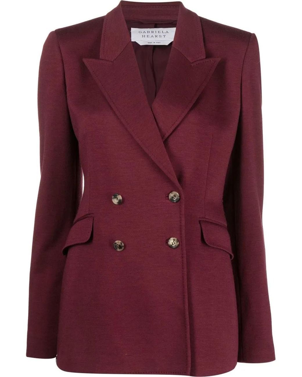 Gabriela Hearst Purple Double-Breasted Wool-Blend Blazer