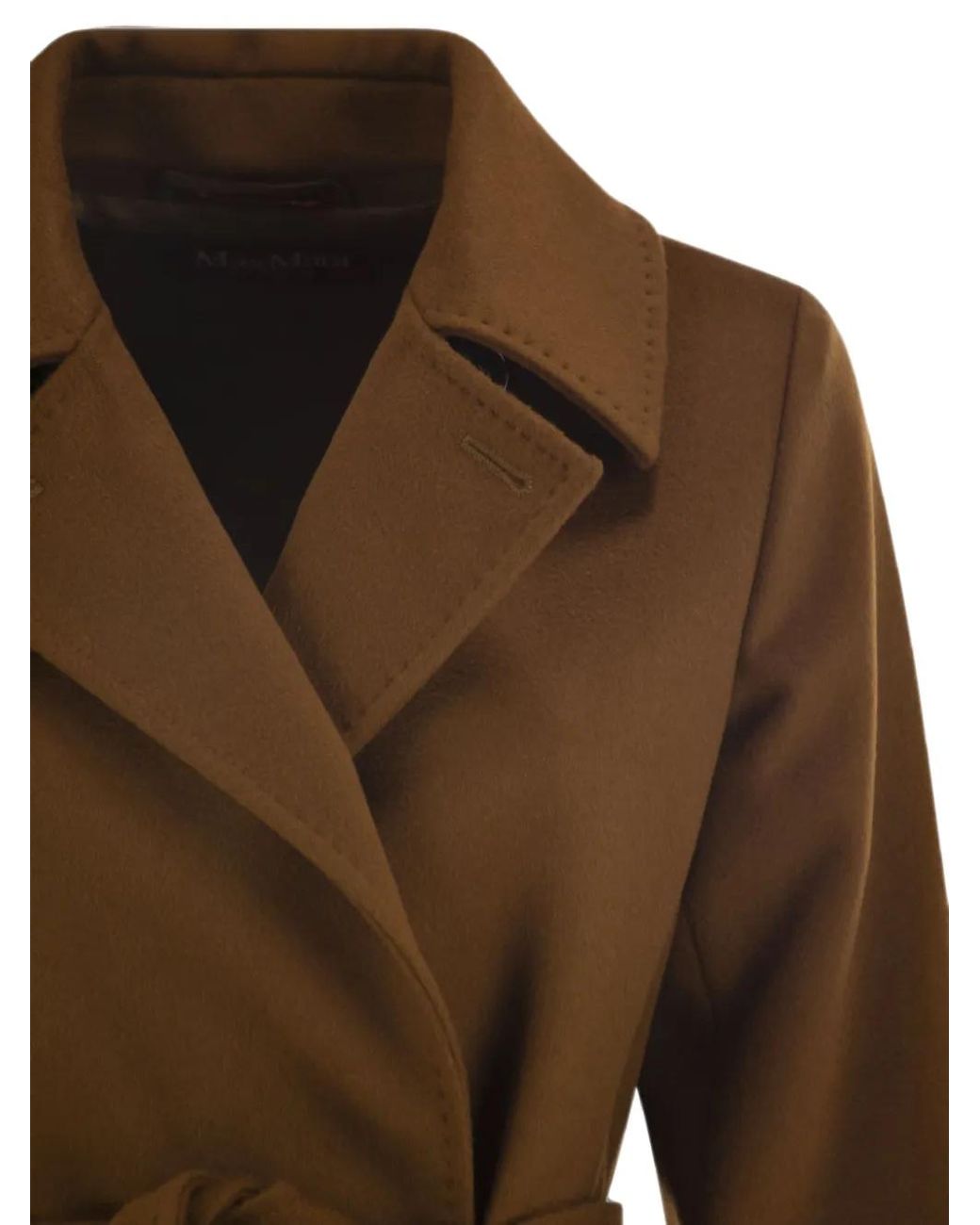 Max Mara Brown Double-Breasted Wool Coat