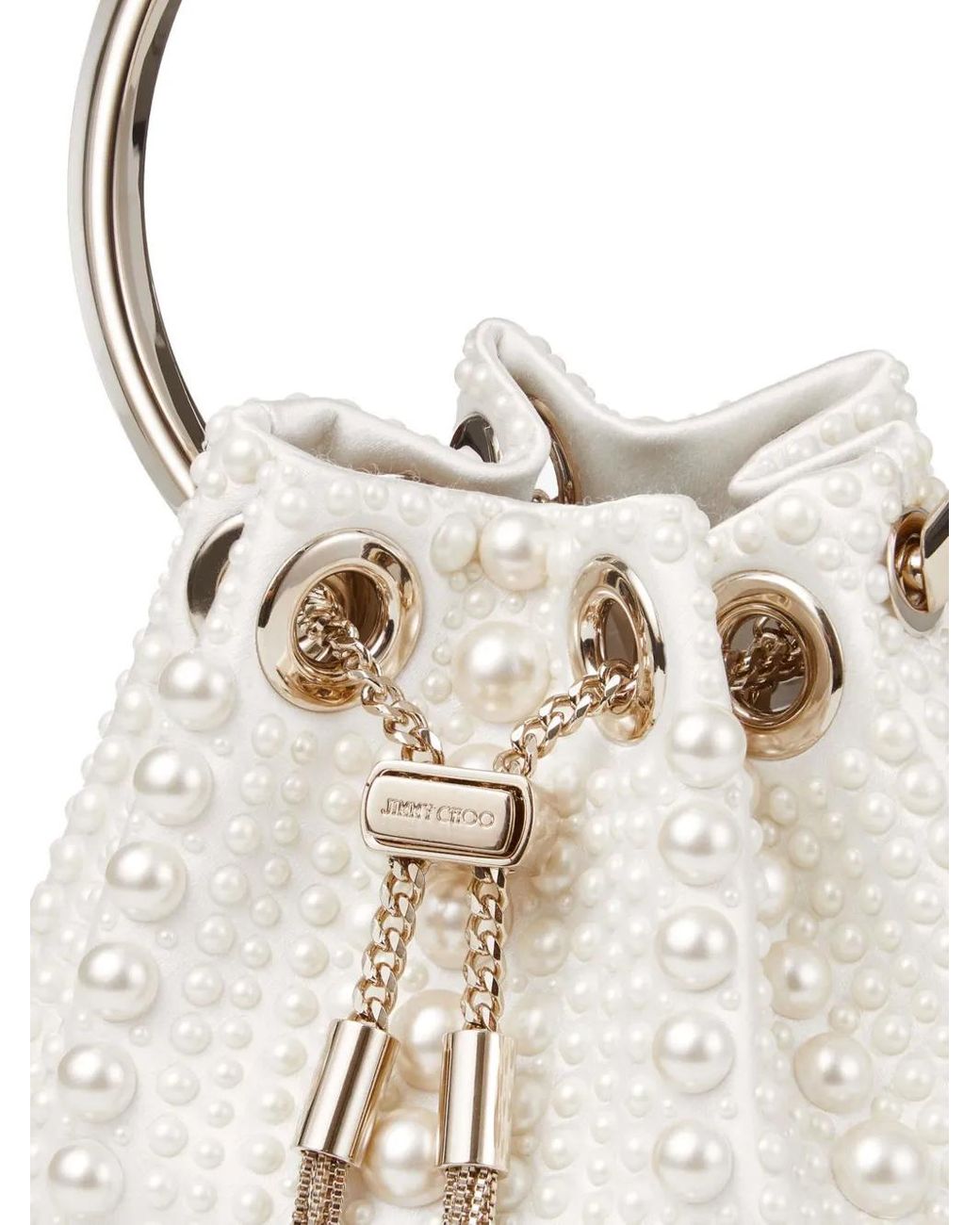 Jimmy Choo White Micro Bon Bon Bag
