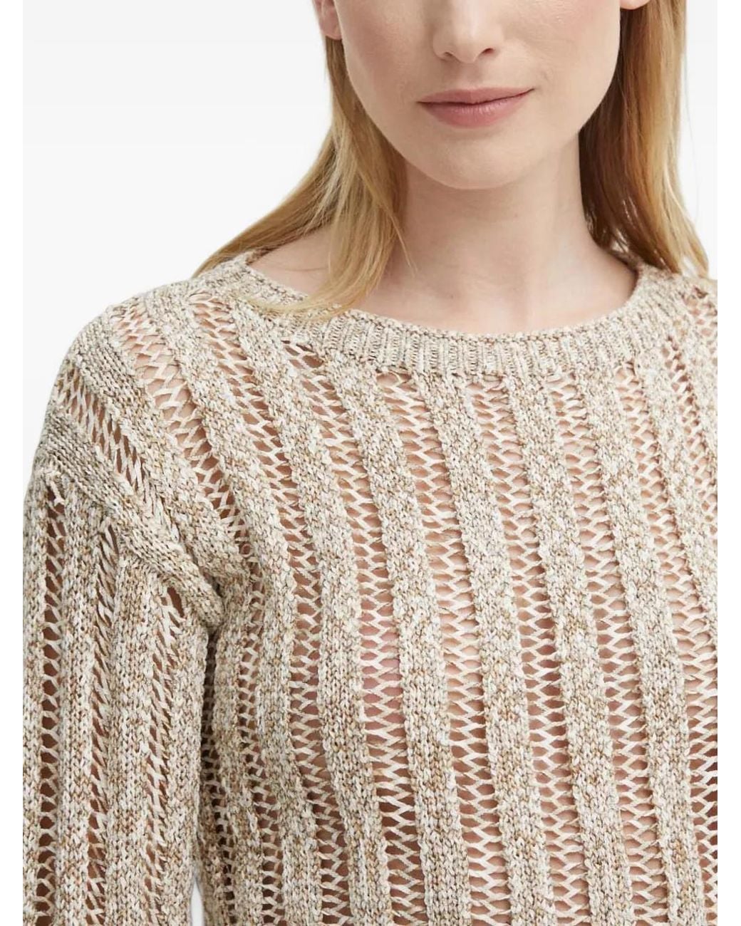 Sisley Natural Open-Knit Sweater