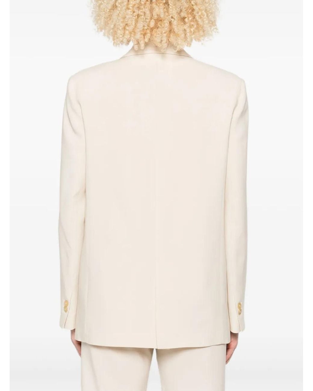 Forte_forte White Wool Viscose Twill Regular Jacket