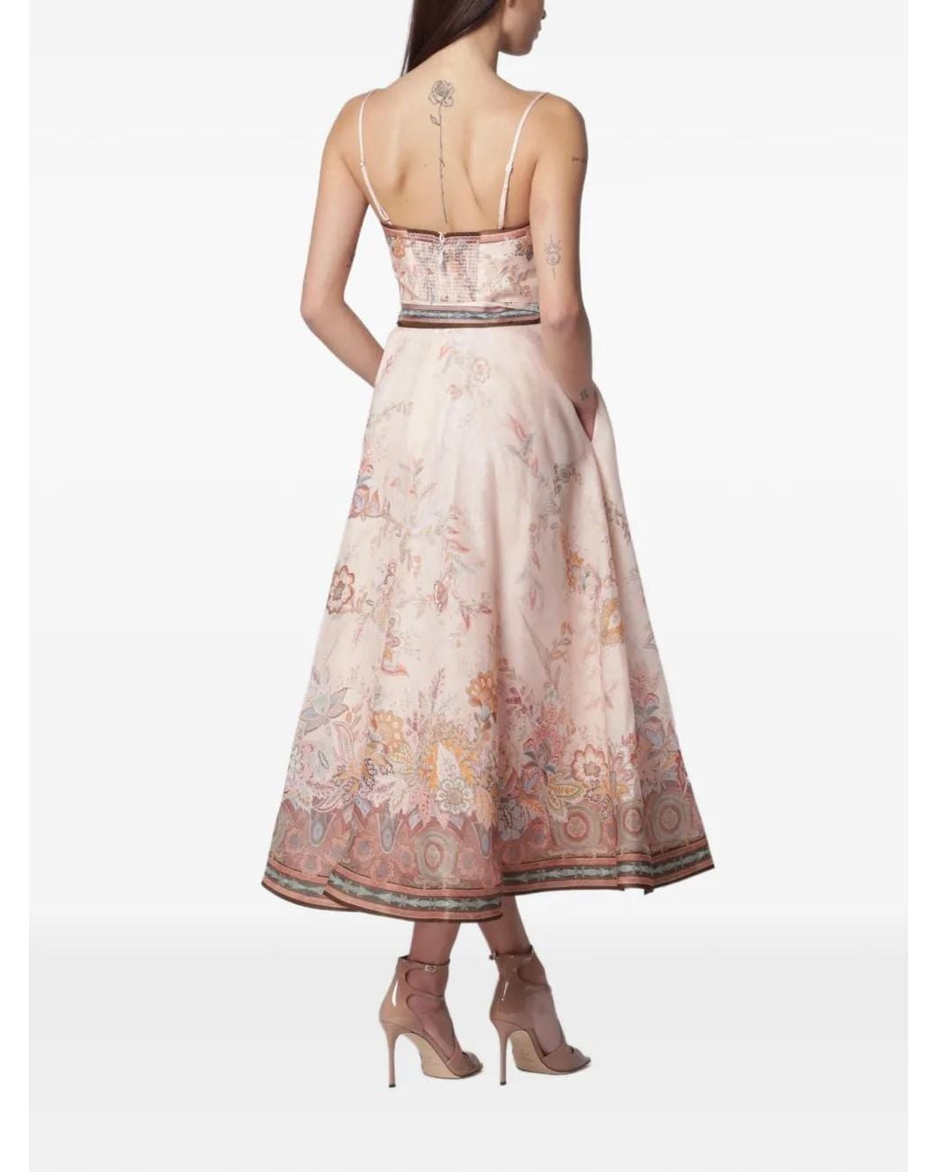 Zimmermann Pink Alchemy Structured Midi Dress