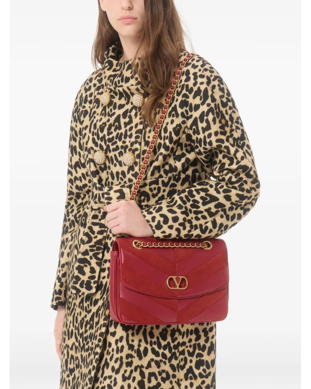 Valentino Garavani Natural Leopard Print Belted Coat