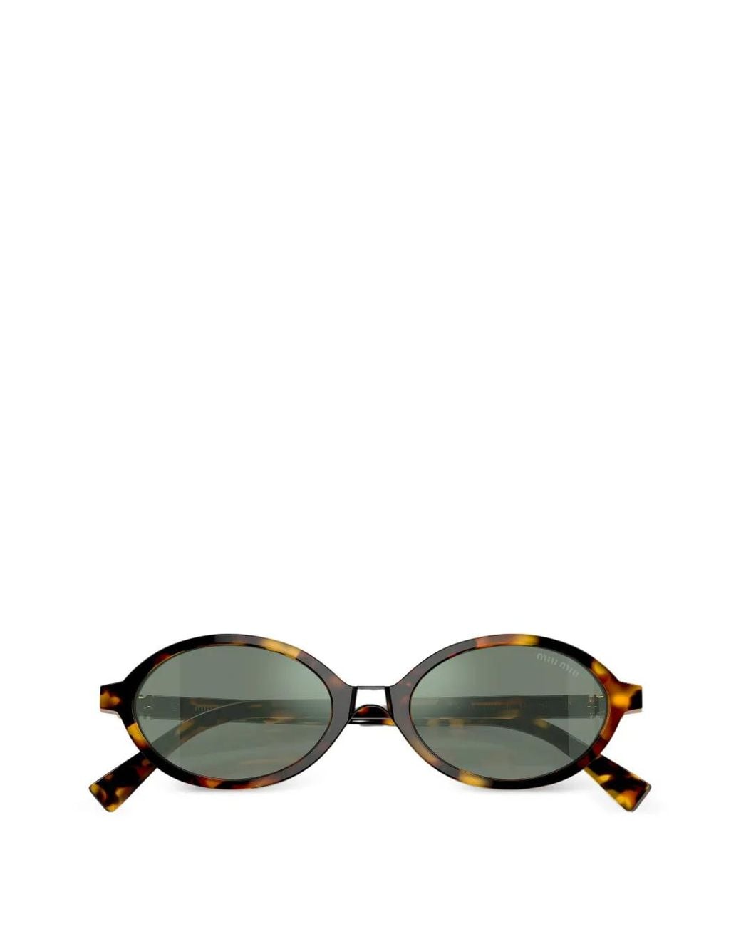 Miu Miu Green Oval-Frame Sunglasses