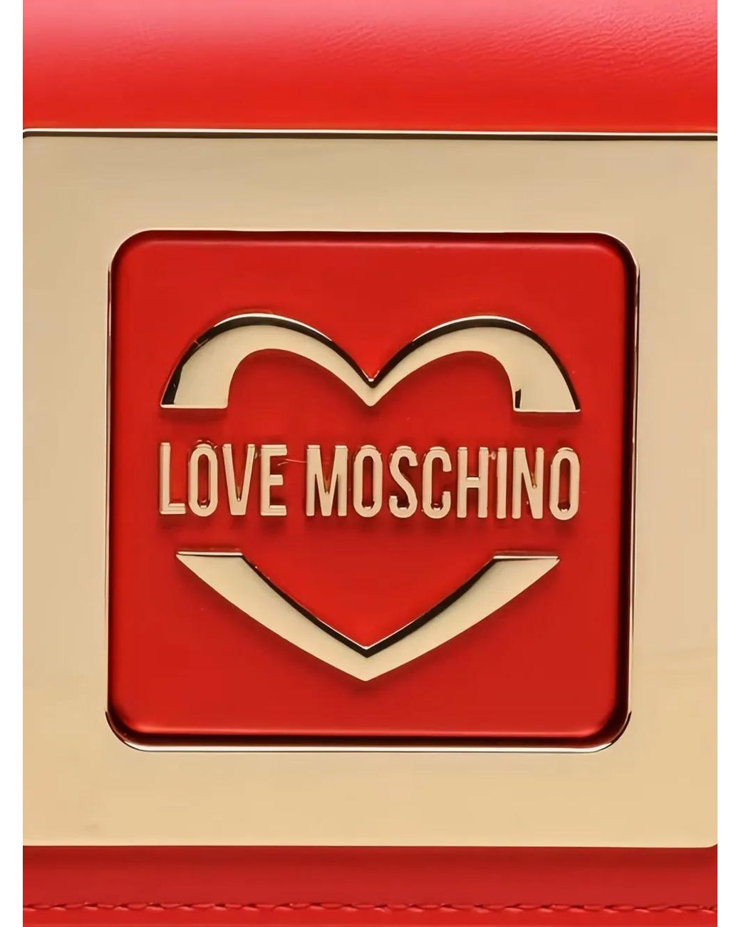 Love Moschino Red Logo-Plaque Chain-Strap Clutch Bag