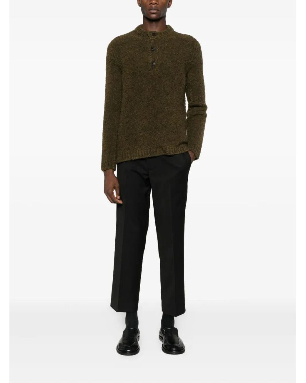 Amaranto Black Pleated-Front Trousers for men