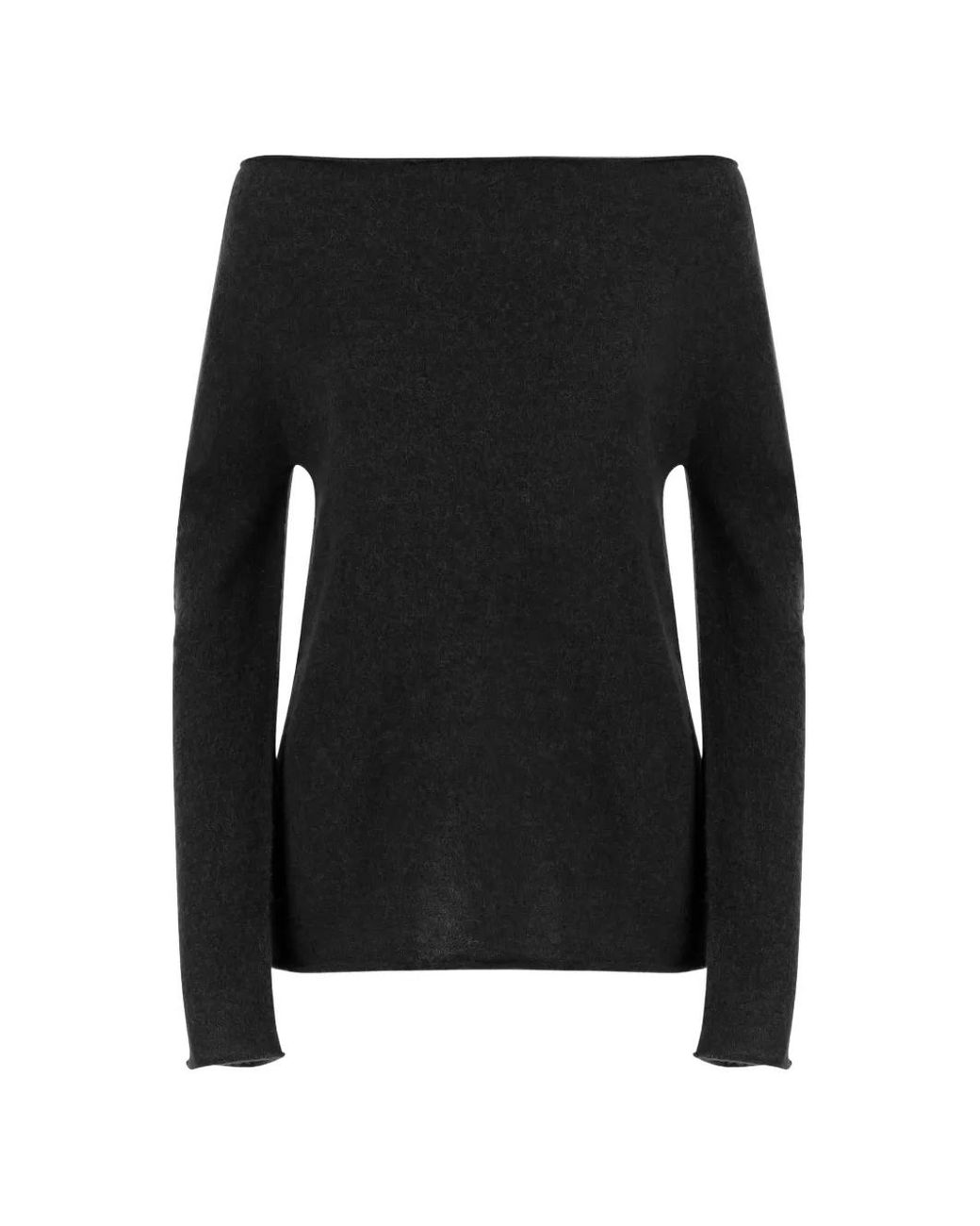 Lauren Manoogian Black Boat-Neck Sweater