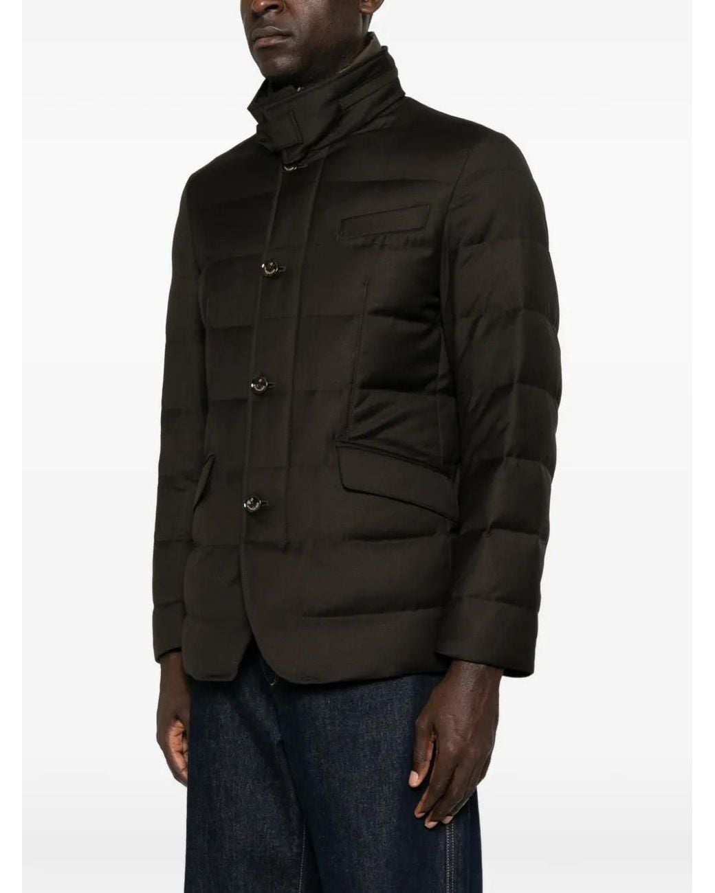 Montecore Black Quilted High-Neck Jacket for men