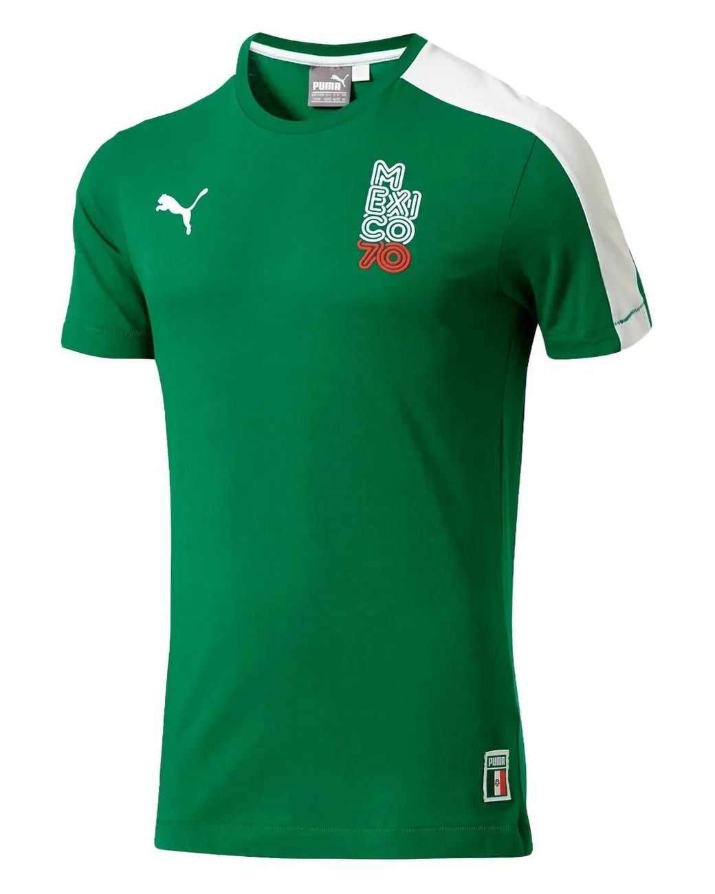 PUMA Green Logo-Detail T-Shirt for men