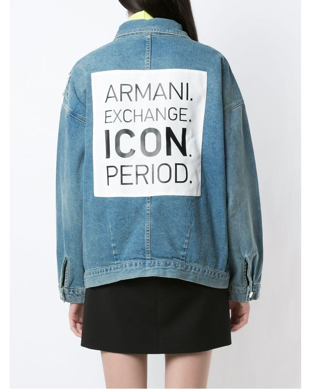Armani Exchange Rear Slogan Print Denim 