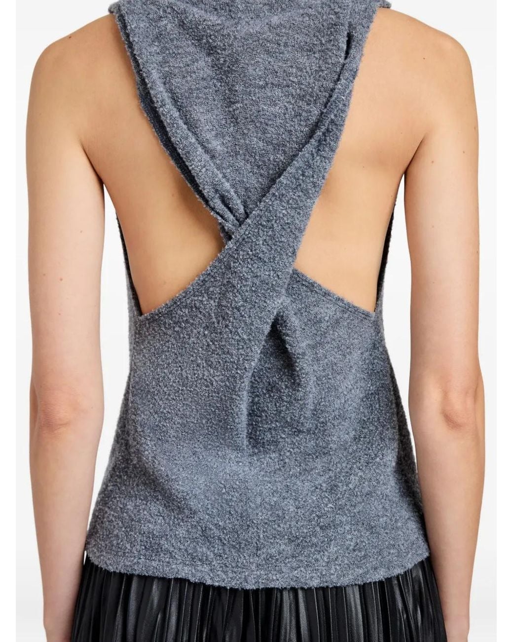 Proenza Schouler Gray Cynthia Cowl-Effect Top
