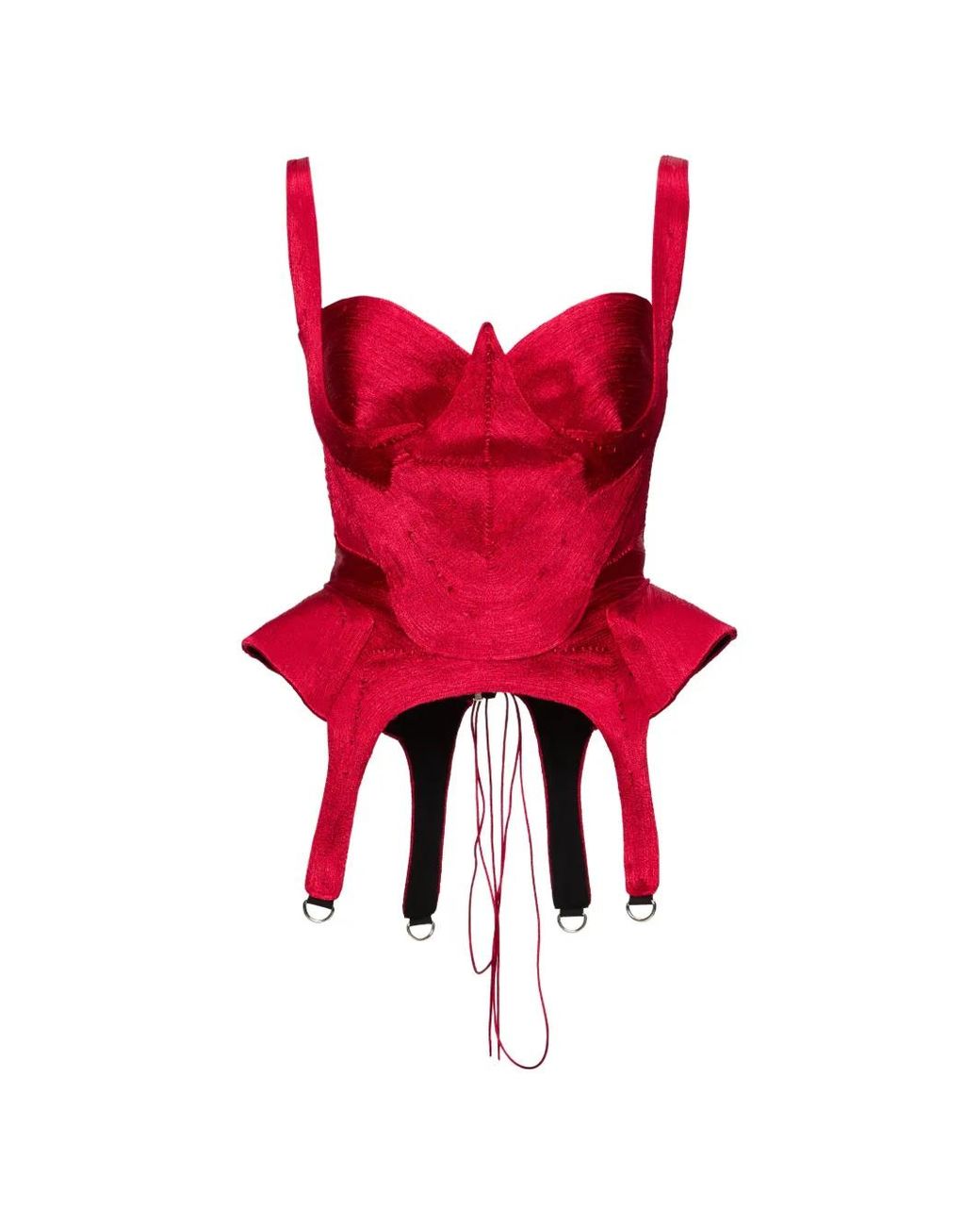 NORINA ST Red Kaly Lace-Up Corset Top