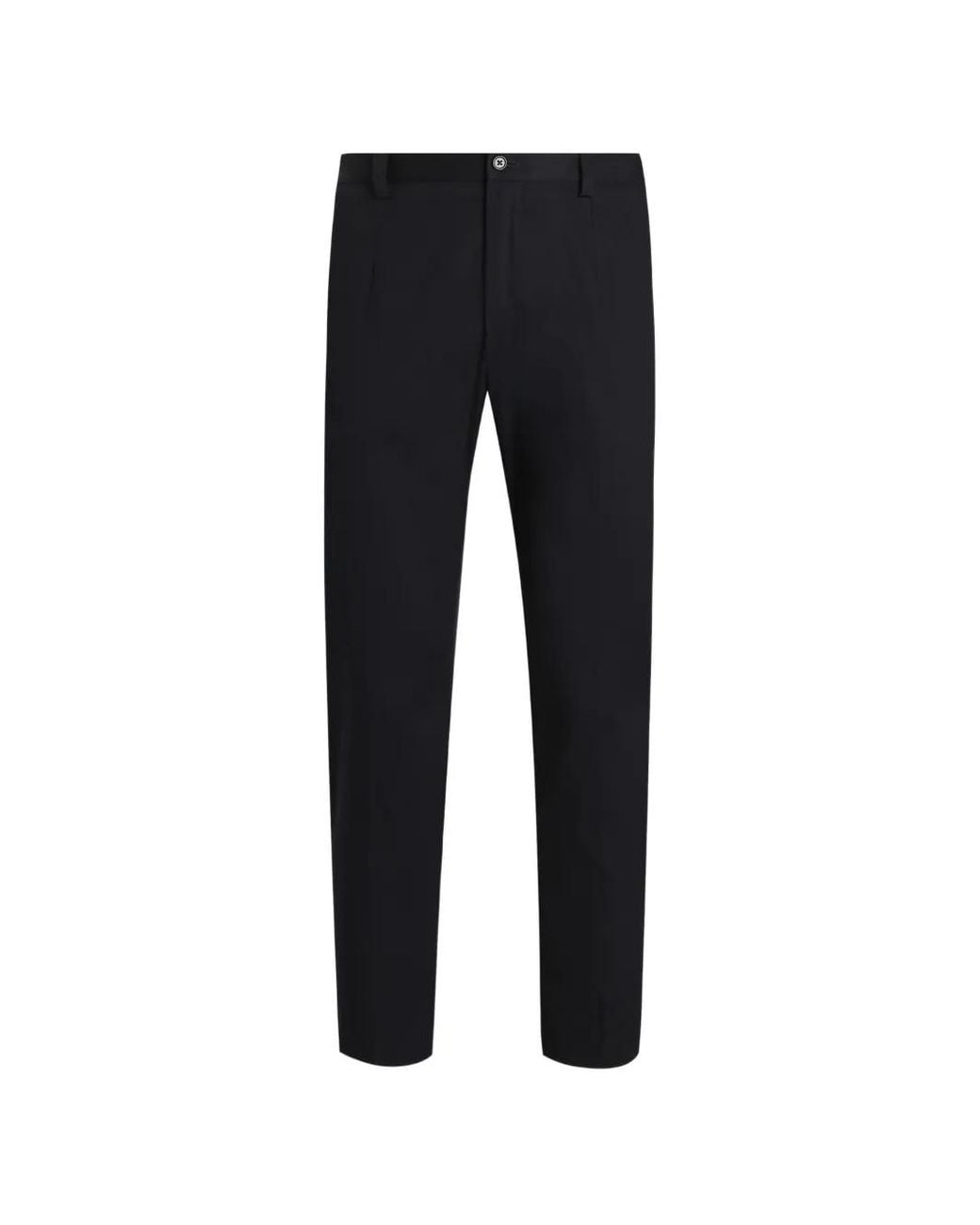 Dolce & Gabbana Blue Cotton Gabardine Trousers for men