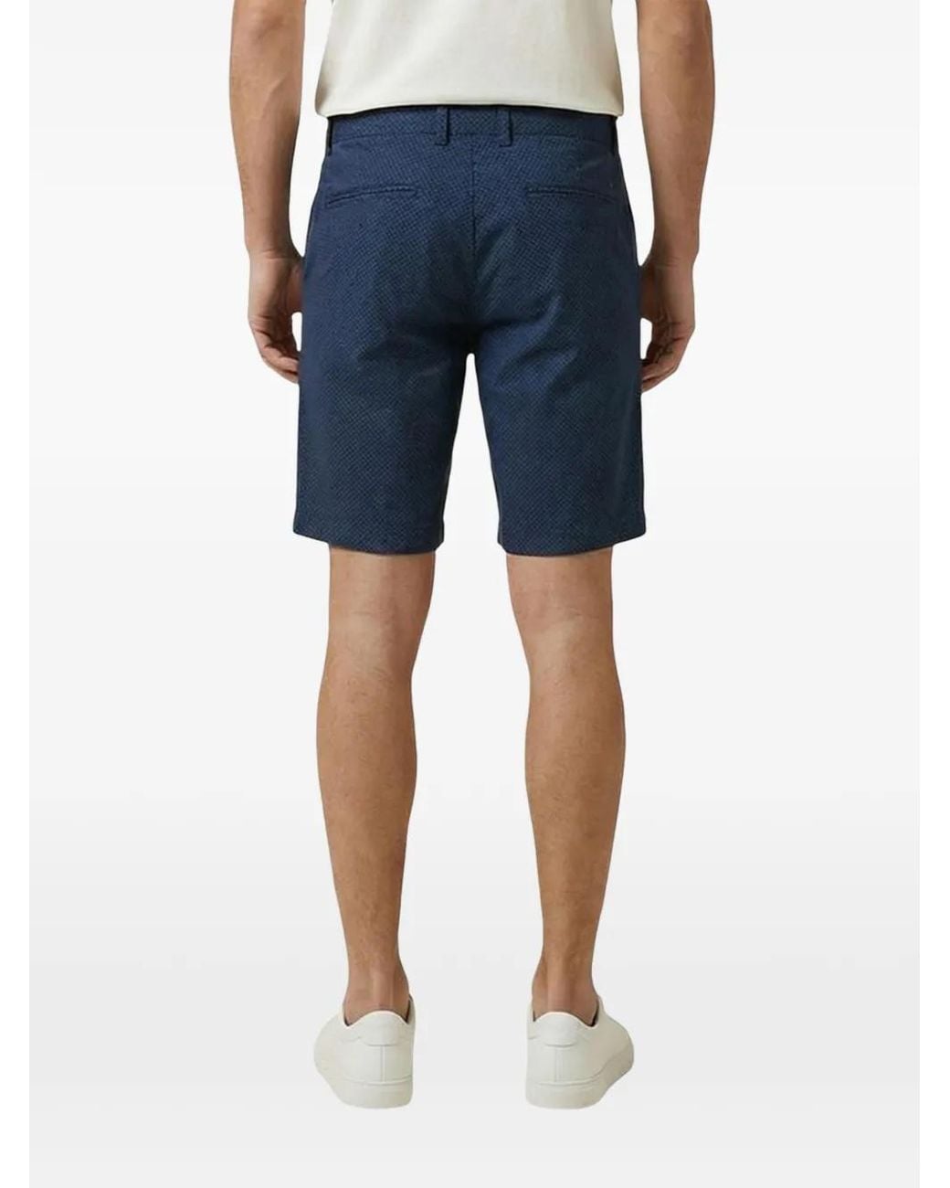 ARMANI EXCHANGE Blue Micro-Patterned Chino Shorts for men