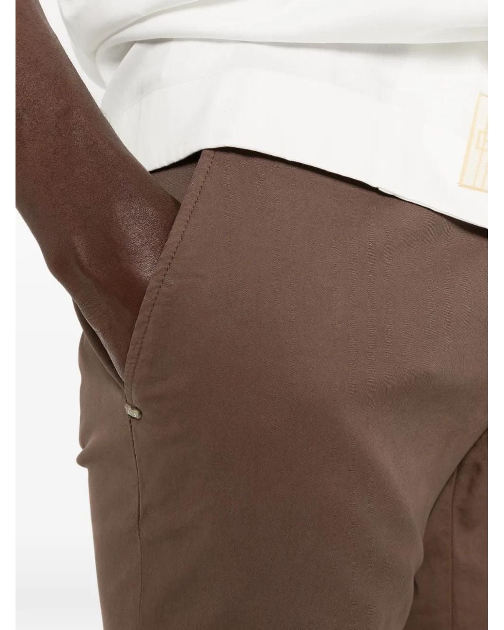 Entre Amis Gray Pressed-Crease Tailored Trousers for men