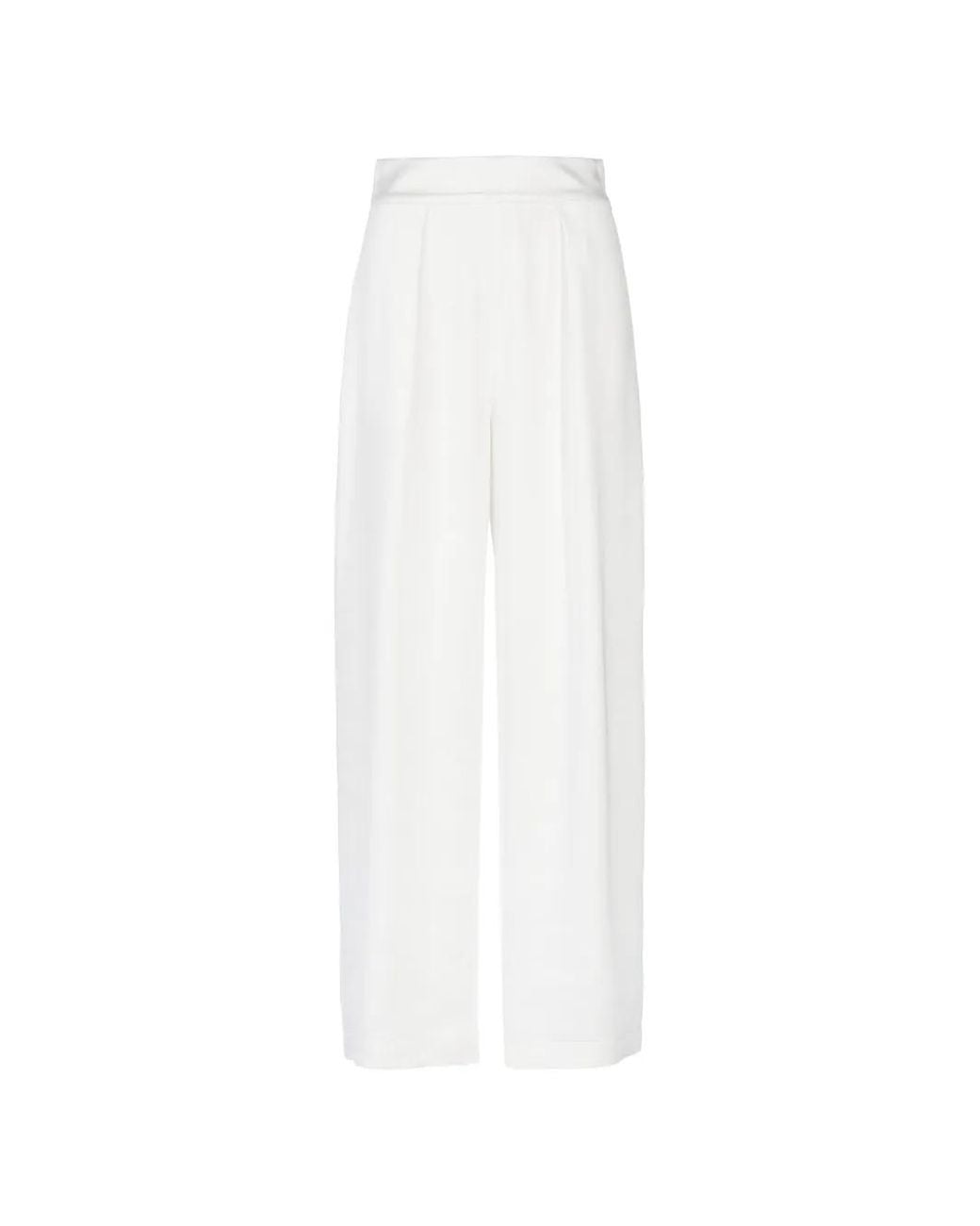 Tessitura Body Couture White Wide-Leg High-Waisted Trousers