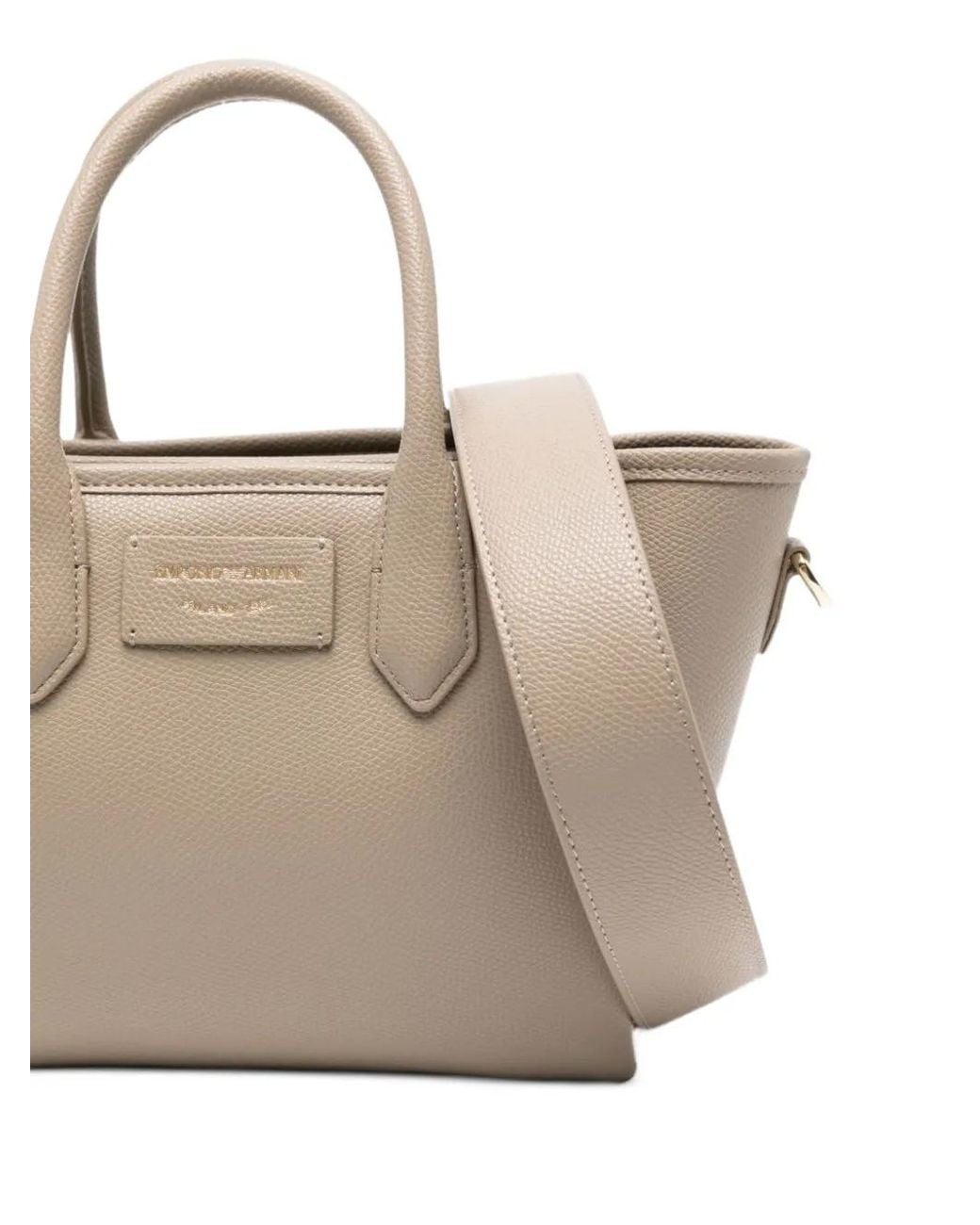 Emporio Armani Natural Logo-Plaque Tote Bag