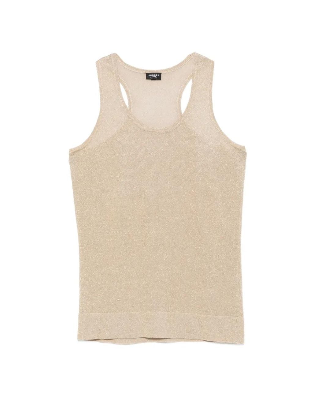 Snobby Sheep Natural Metallic-Effect Racerback Top